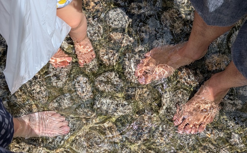 2歳の娘と下鴨神社みたらし祭へ　冷水で整う足と心